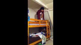 kid fails on bunk bed
