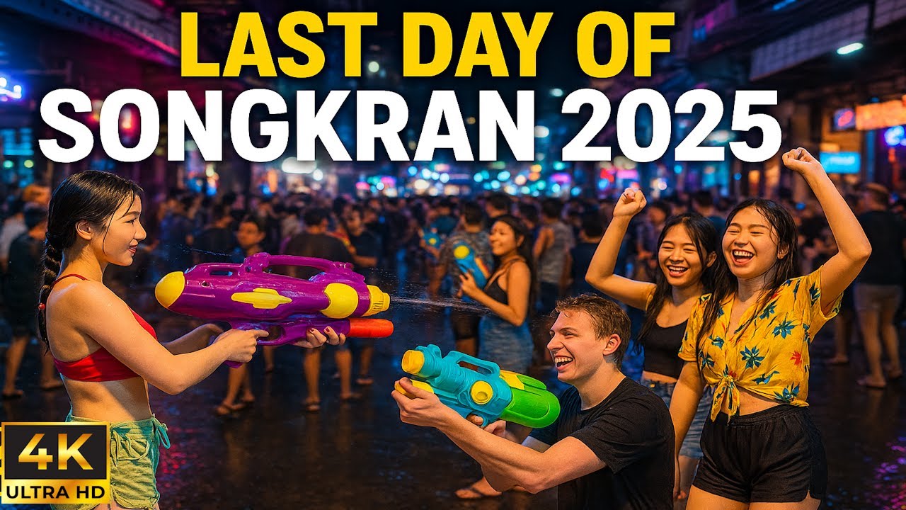 Last Day of Songkran 2025 in Pattaya 🇹🇭 | Full-Day Water Fight Madness from Noon to Night!