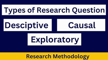 Types of Research Question| Descriptive, Exploratory, Causal Research Question