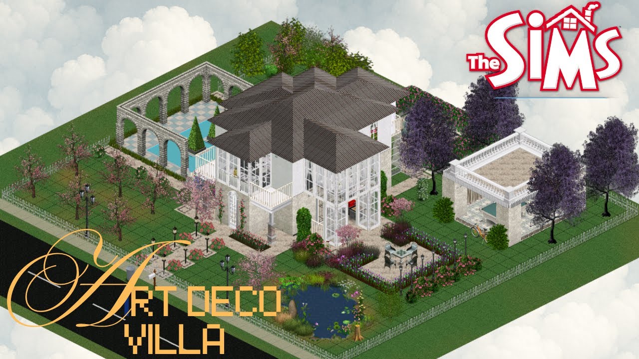The Sims 1 | Art Deco Villa Speedbuild – Glamorous Luxury Mansion