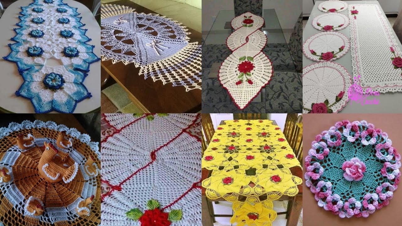 Beautiful and attractive crochet table runner and mats/crochet table decor new design ideas 2025