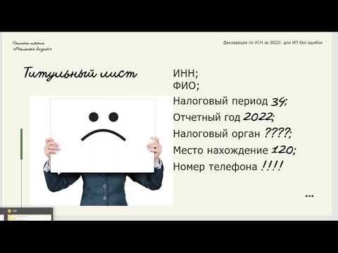 Декларация по УСН за 2022 год ИП объект "Доходы"