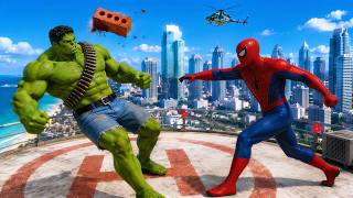 Spider-Man Brick Attack vs Hulk, Iron Man & Venom! 😂💥 | GTA 5 Superhero