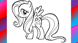 HOW TO DRAW MY LITTLE PONY'S FLUTTERSHY STEP BY STEP ✏SIMPLE AND EASY!!