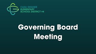 CGESD Governing Board Meeting  May 14, 2024