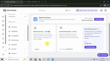 How To Create Manual Backup in Hostinger