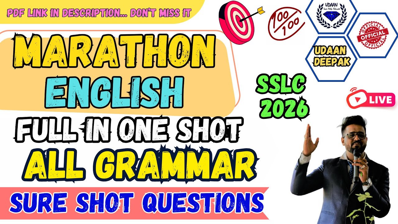 10th SSLC ENGLISH ALL FIX GRAMMAR PREPARATORY EXAM SURE SHOT QUESTIONS JANUARY 2026 
