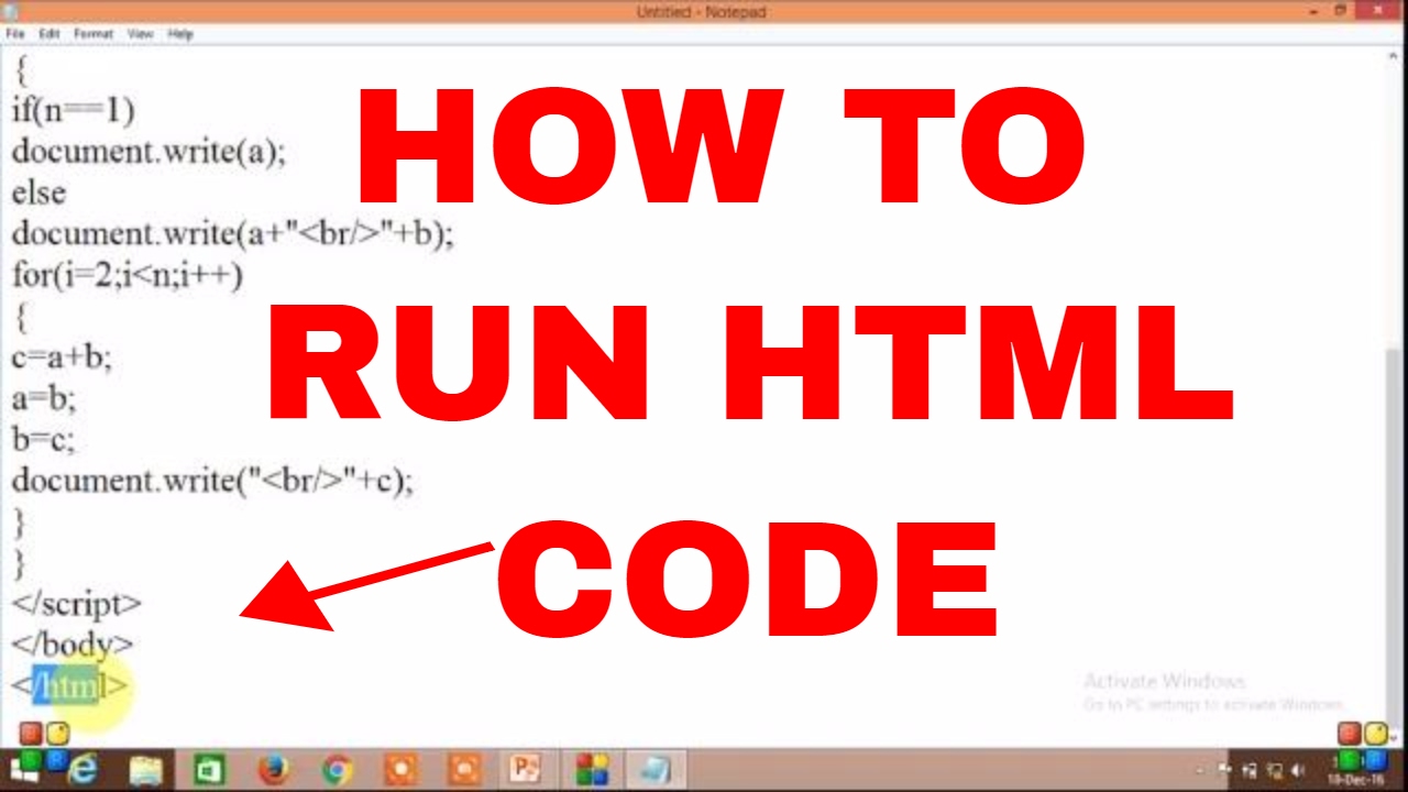 How to run and execute HTML code in windows - YouTube