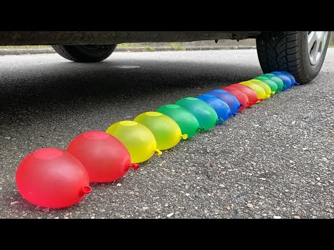 Crushing Crunchy & Soft Things by Car! EXPERIMENT: Car vs Coca Cola, Fanta, Mirinda Balloons