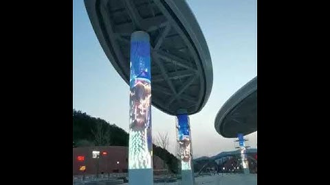 Outdoor Flexible Circle Column LED Display Screen Cylinder Curve LED Module,fixed installa