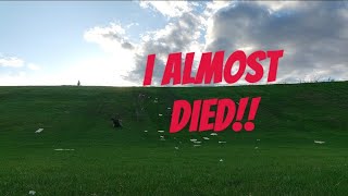 I ALMOST DIED while Cardboard sledding!!! (My first vlog)