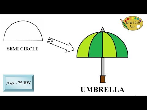 How To Draw Umbrella From Semi Circle Art 75 Bw Youtube