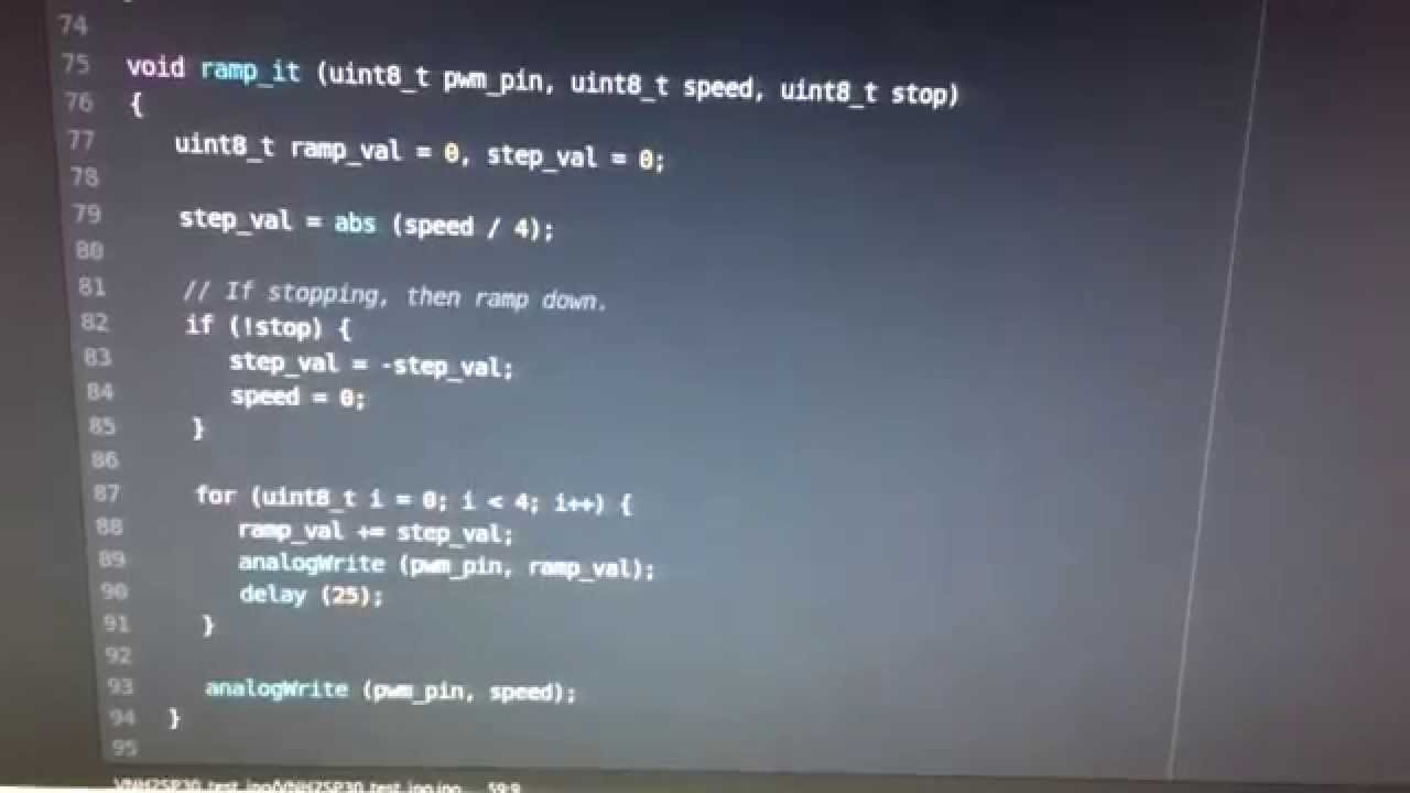 Gear motor ramping from an Arduino - YouTube