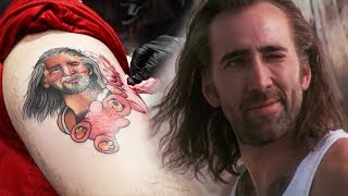 HE GOT A NICHOLAS CAGE TATTOO!!