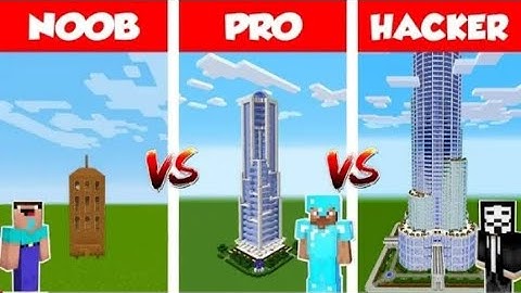  Minecraft Noob vs Pro vs Hacker – EPIC SKYSCRAPER BATTLE! 