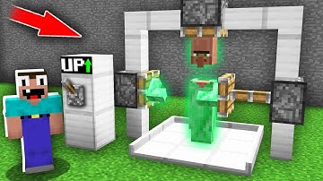Minecraft NOOB vs PRO: HOW NOOB UPGRADED THIS EMERALD VILLAGER IN SECRET MECHANISM? 100% trolling