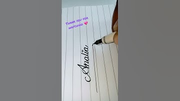 How to write baby girl name Analia in cursive writing / #calliography #handwriting