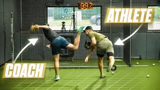35-Year-Old Coach Challenges Pro Pitcher To Pulldowns