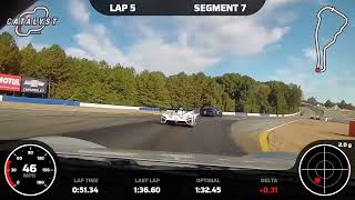 Porsche 718 GT4 Road Atlanta 1:33.8 lap fighting through traffic