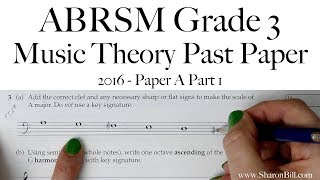 ABRSM Music Theory Grade 3 Past Paper 2016 A Part 1 with Sharon Bill