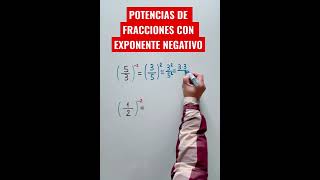 Potenciación de FRACCIONES con EXPONENTE NEGATIVO