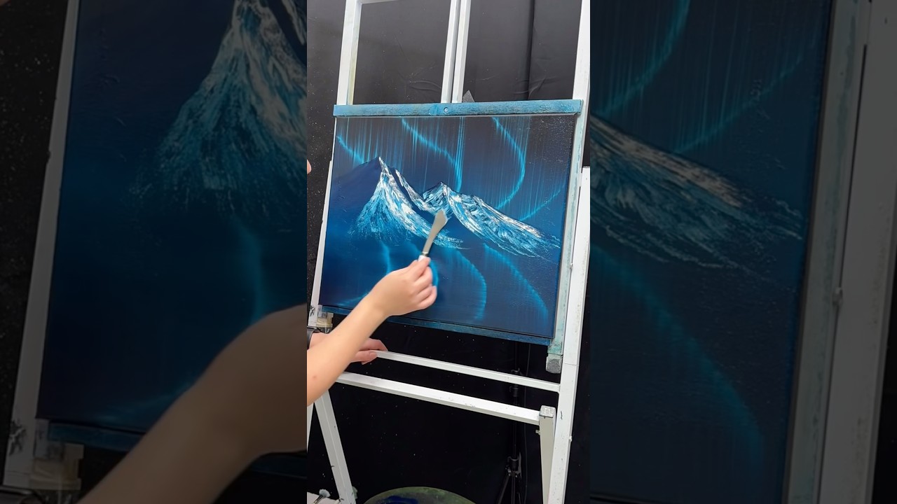 Painting the Chiseled Midnight Aurora (Epic Texture!) - YouTube