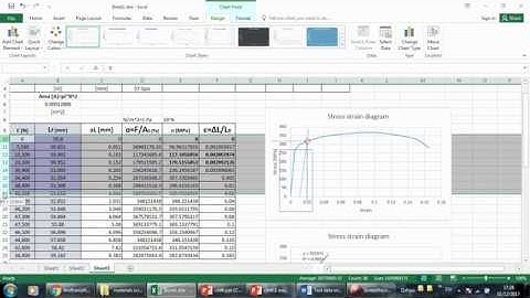 stress strain analysis on excel