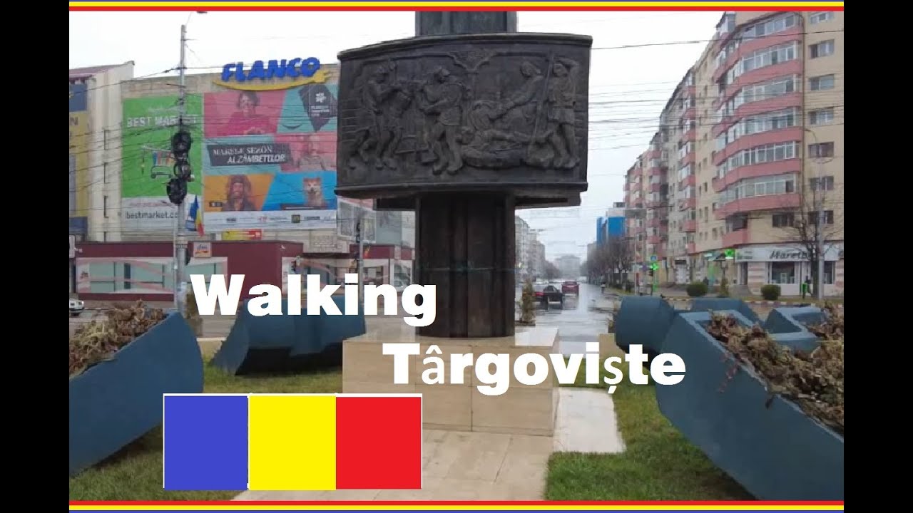 Walking in Târgoviște - City Sound 4k (rainy day)