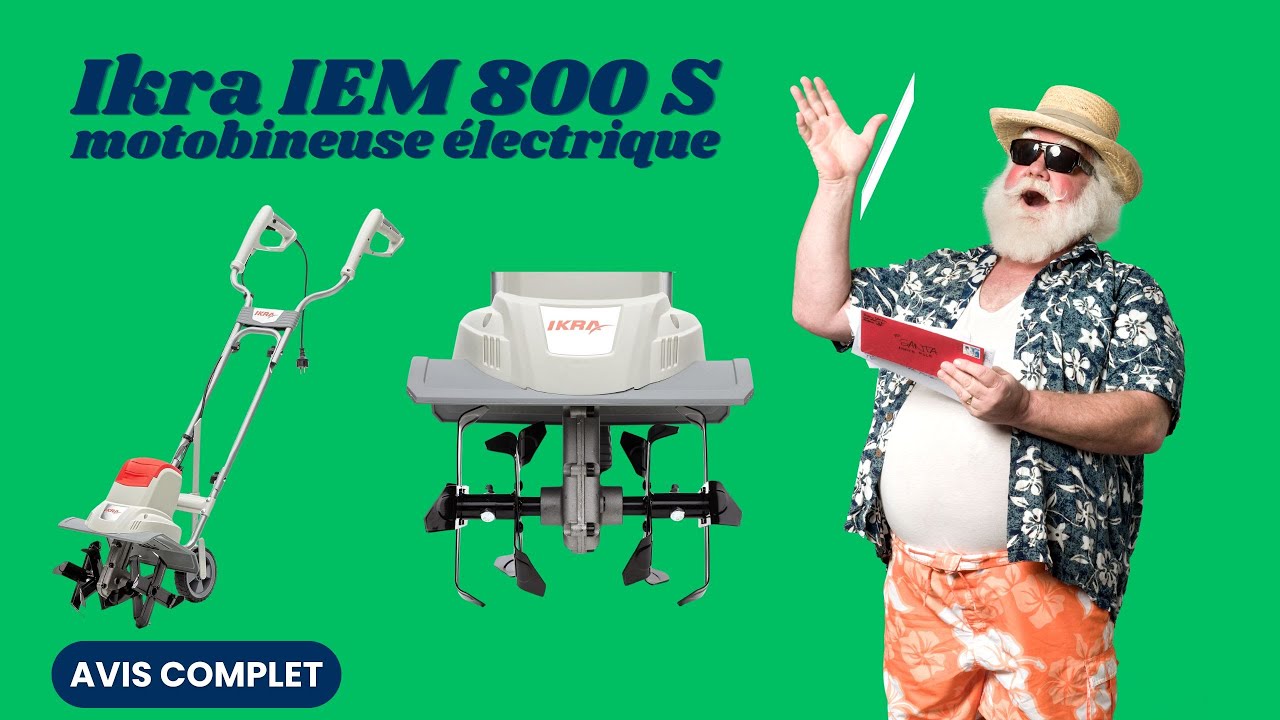 Motobineuse Électrique Ikra IEM 800 S - 800W, Largeur 30cm, Profondeur 20cm - Pour Jardin