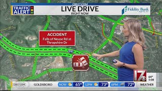 Crash on Falls of Neuse Road takes down traffic lights, leads to lane closures, police say