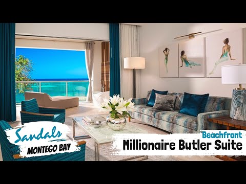 Beachfront Millionaire One-Bedroom Butler Suite M1 | Sandals Montego Bay | Full Tour & Review 4K