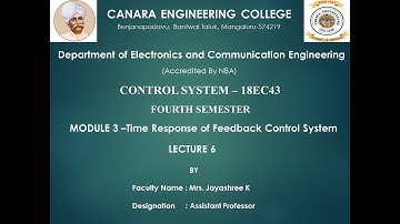 VTU CS 18EC43 M3 L6 Numericals on Time Response Specifications - 3