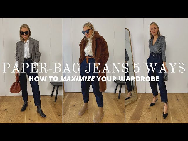 paperbag waist pants outfit fall  CHIC TALK #denim #pants #outfit