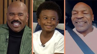 Mike Tyson Surprises 8-Year-Old Boxing Star! II Steve Harvey