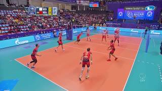 #CLF4Kazan: 27 all and we get treated to this! ZAYTSEV with a monster block for PERUGIA