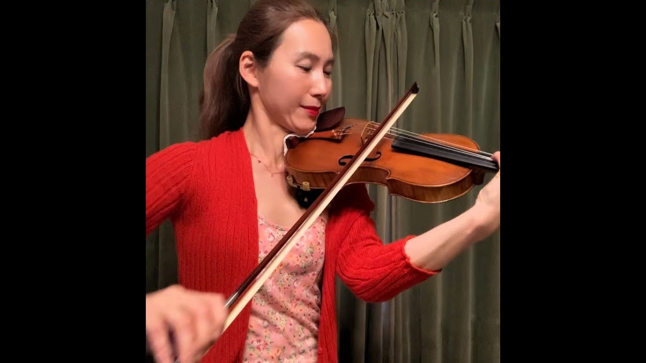 Violinist Mitose practices Largo from Bach's Violin Sonata no.3