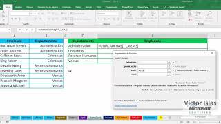Funciones en Excel 2019 UnirCadenas Concat