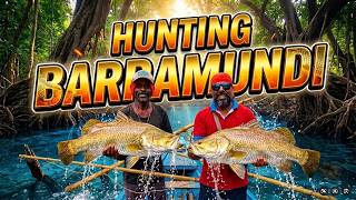 Primitive Bamboo Rod Fishing Catches a Massive Barramundi ‼ | මොද්දු දඩයම | Fishing Secrets | 🎣😲