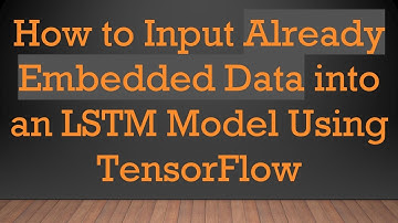 How to Input Already Embedded Data into an LSTM Model Using TensorFlow