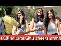 Pulling Cute Girls cheeks prank || Asking " AAPKE DIL KA RASTA" || Prank in india || MindlessLaunde