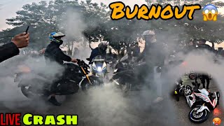 Burnout On Superbike 🚀 || Live crashed 💔 || Burnout On Z900 And Yamaha R15 🔥