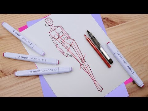 Dibujos de moda: Dibuja un figurín de mujer caminando