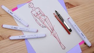 Dibujos de moda: Dibuja un figurín de mujer caminando