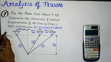 Analysis of TRUSSES With FE Analysis  | Displacements & Stresses Calculation for the truss elements