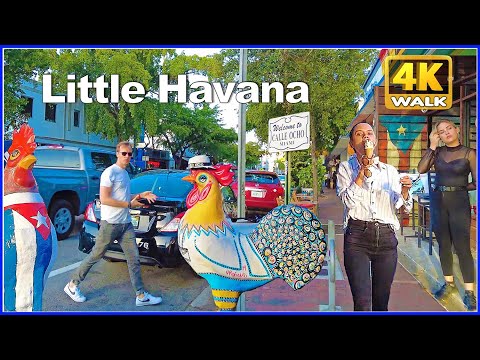 【4K】WALK Miami Calle Ocho LITTLE HAVANA Florida USA Travel