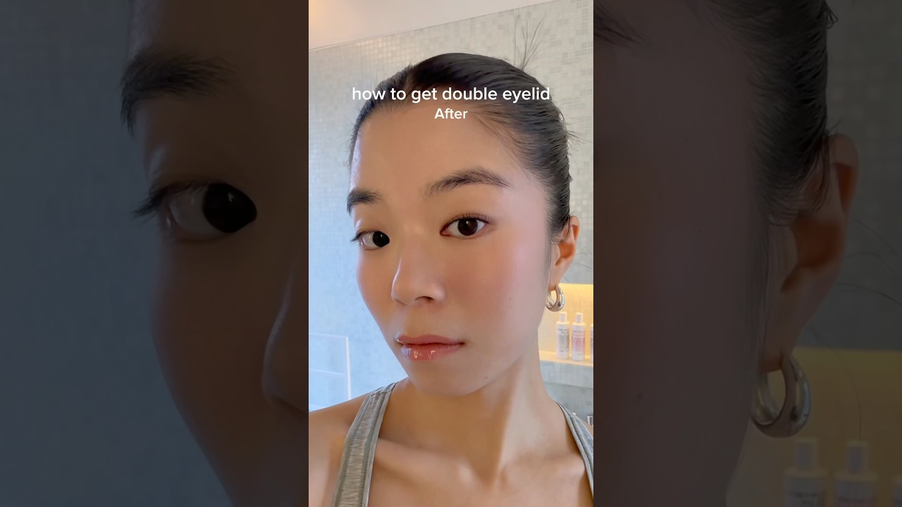 Kbeauty tip on how to get double eyelids in 2 secs 💗 
