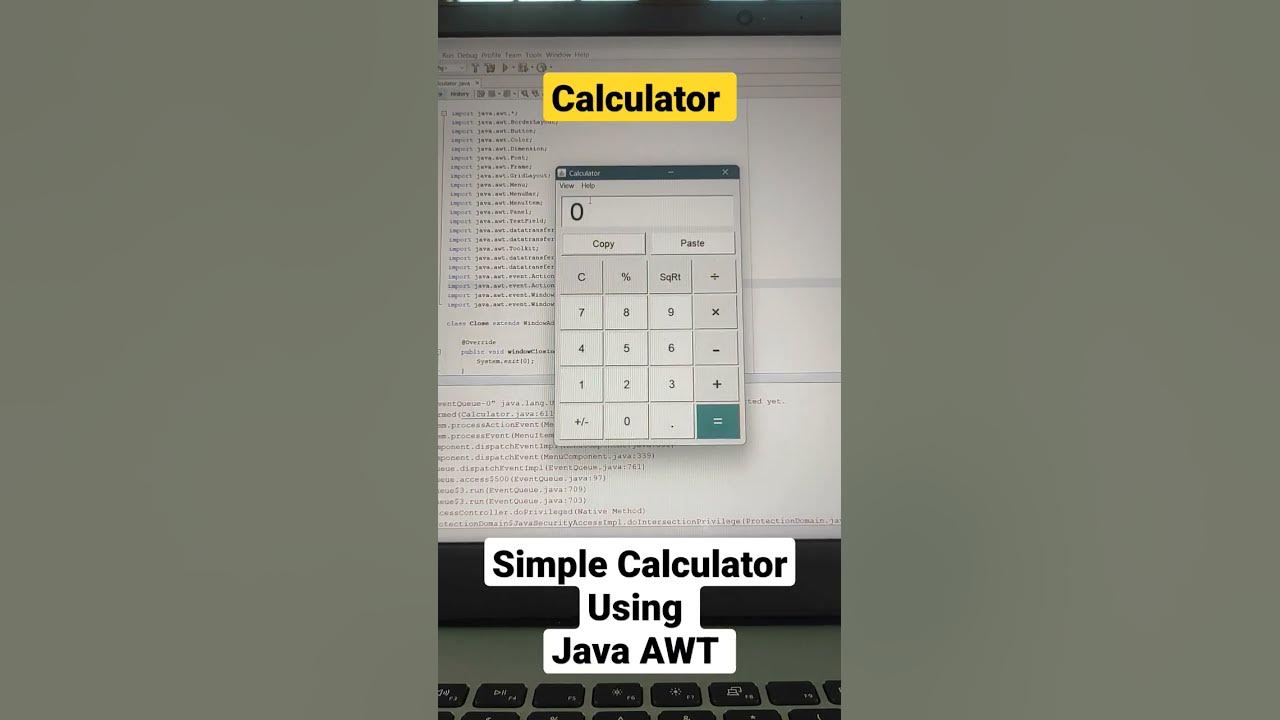 Calculator using Java AWT #calculator #java #java_awt #coding #awt #UI ...