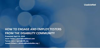 How to Engage and Employ Users from the Disability Community in Accessibility Testing