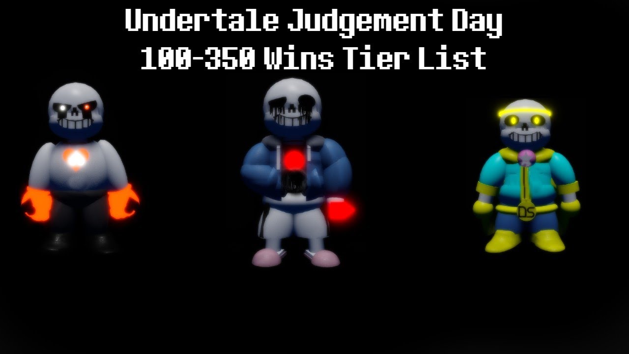 Undertale Judgement Day High Wins Tier List / 375-10000 Wins Tier List 