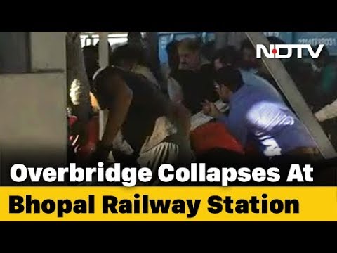 Nine Injured As Portion Of Overbrige Collapses At Bhopal Railway Station